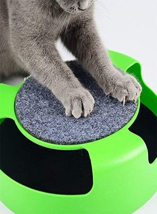 RoverPets Interactive Cat Toy with Spinning Mouse and Scratching Pad - Durable Plastic Base Catch Mouse Cat Scratcher for Indoor Cats & Kittens I Color As Vary - Image 2